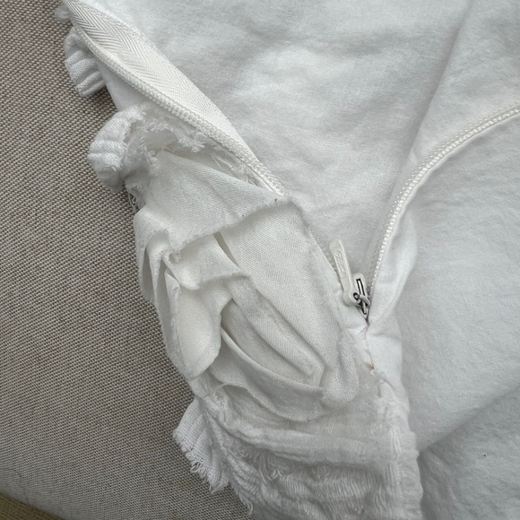 West Elm White Flower 20 x 20 Pillow Cover - Pillow 2 of 2 - Picture 7 of 9